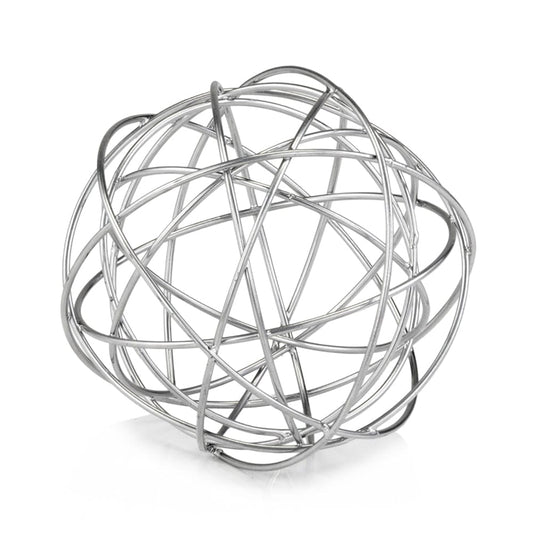 7" X 7" X 7" Silver Large Wire Sphere - Homeroots