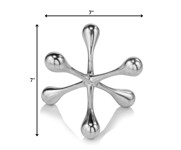 7" Silver Buffed Aluminum Decorative Jack - Homeroots