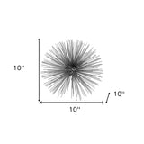 10" Silver Metal Spiky Sphere Tabletop Sculpture - Homeroots - Flyclothing LLC