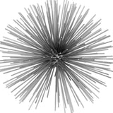 8" Silver Metal Spiky Sphere Tabletop Sculpture - Homeroots