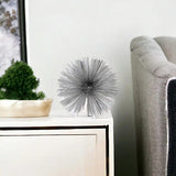 8" Silver Metal Spiky Sphere Tabletop Sculpture - Homeroots