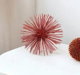 8" X 8" X 8" Red Medium Spiked Sphere - Homeroots