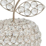 8" Silver and Faux Crystal Decorative Apple Tabletop Sculpture - Homeroots