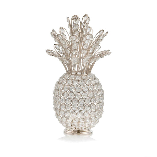 13" Silver Metal Decorative Pineapple - Homeroots