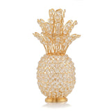 13" Gold and Faux Crystal Pineapple Tabletop Sculpture - Homeroots