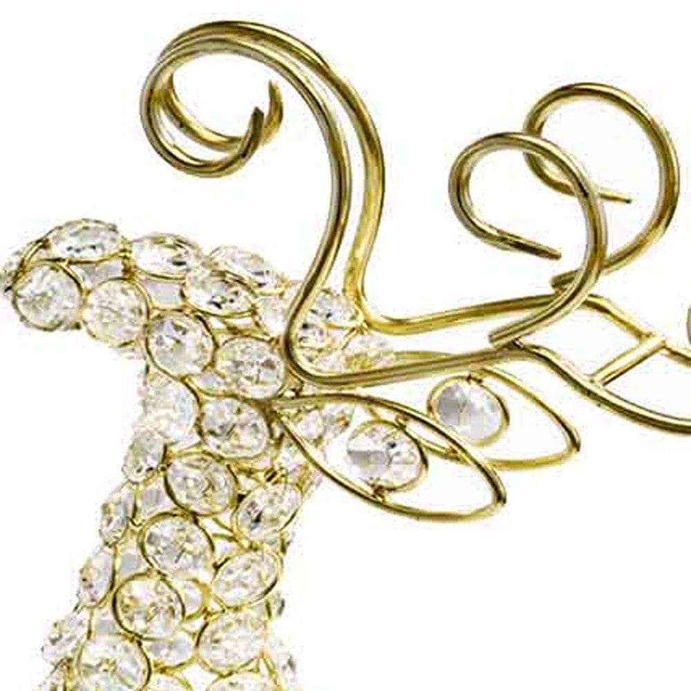 19" Gold Metal Reindeer Figurine - Homeroots