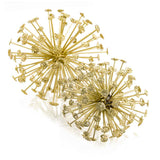 6.5" X 6.5" X 6.5" Gold Starburst Spheres Set Of 2 - Homeroots
