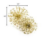 6.5" X 6.5" X 6.5" Gold Starburst Spheres Set Of 2 - Homeroots