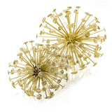 6.5" X 6.5" X 6.5" Gold Starburst Spheres Set Of 2 - Homeroots