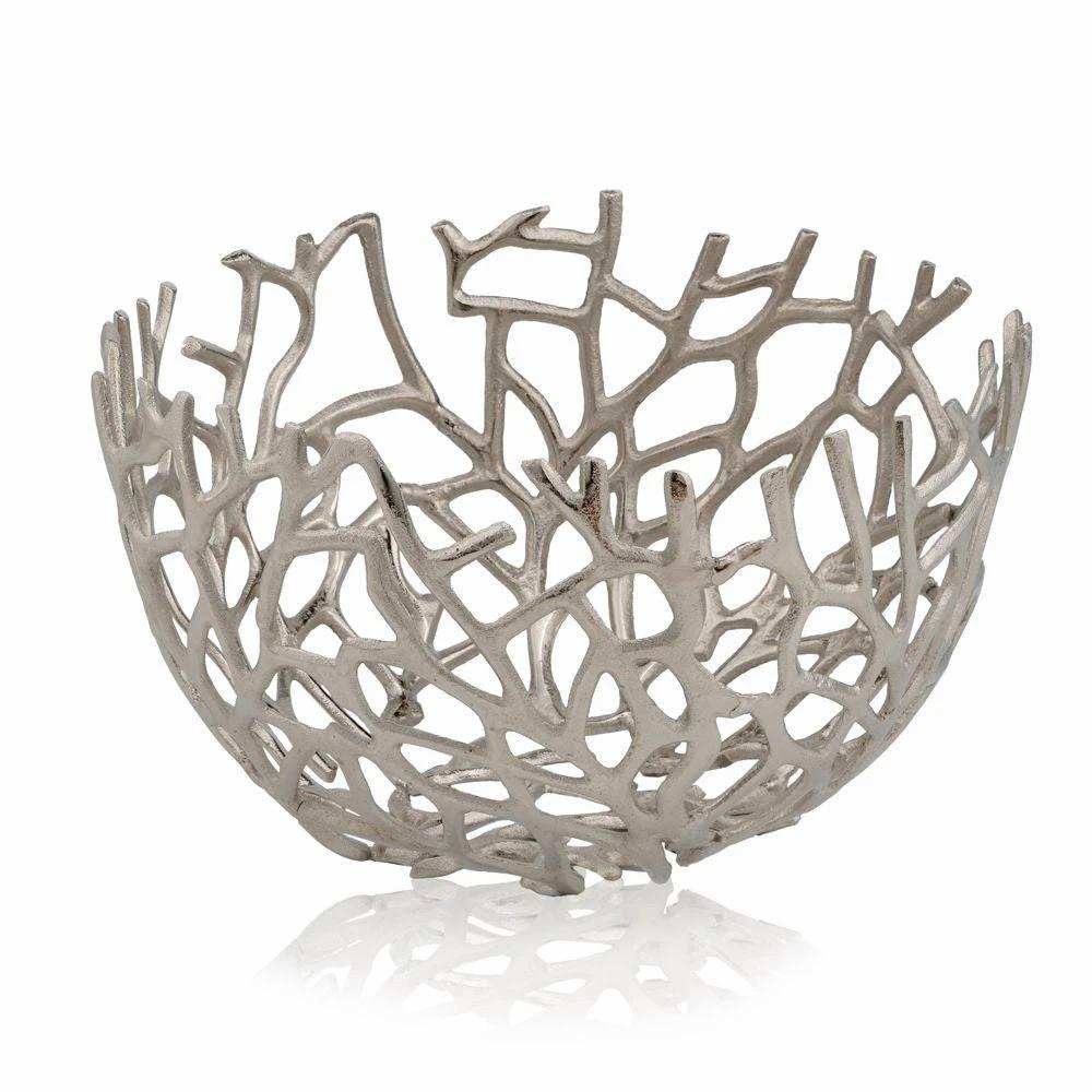 Round Silver Twigs Centerpiece Bowl - Homeroots - Flyclothing LLC