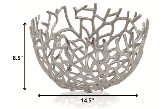 Round Silver Twigs Centerpiece Bowl - Homeroots - Flyclothing LLC