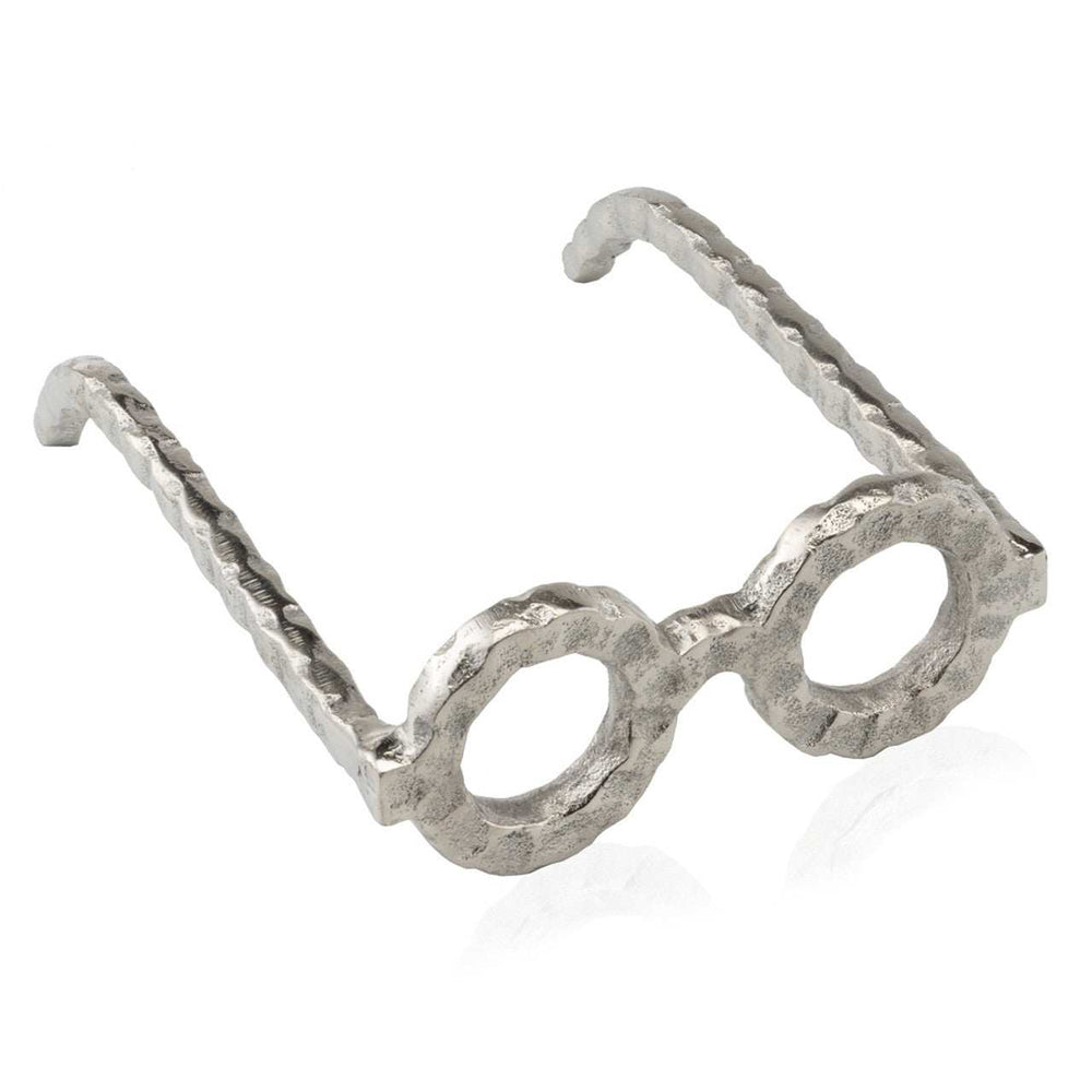 Hammered Silver Metal Eyeglasses Sculpture - Homeroots - Flyclothing LLC