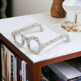 Hammered Silver Metal Eyeglasses Sculpture - Homeroots - Flyclothing LLC