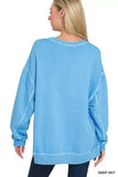 Zenana Full Size French Terry Pigment Dye & Enzyme Washing Pullover Plus Size - Trendsi - Flyclothing LLC
