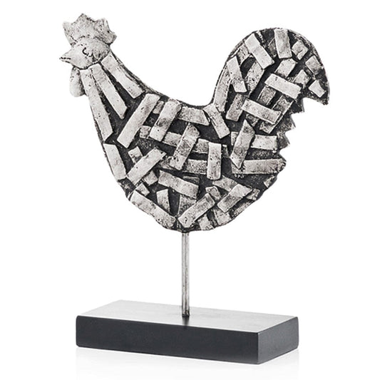 11" Black and Silver Aluminum Tabletop Sculpture - Homeroots