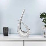 20" Aluminum Silver Modern Abstract Table Vase - Homeroots
