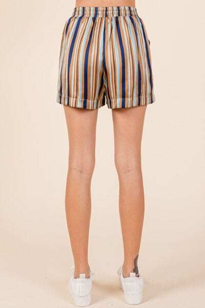 Mittoshop Drawstring Striped Satin Shorts - Trendsi - Flyclothing LLC