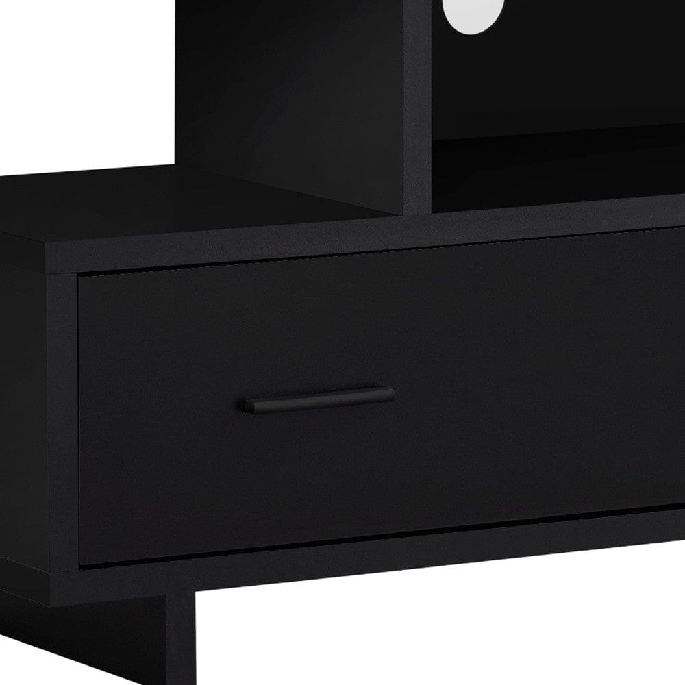 47" Gray and Black Open Shelving TV Stand - Homeroots - Flyclothing LLC
