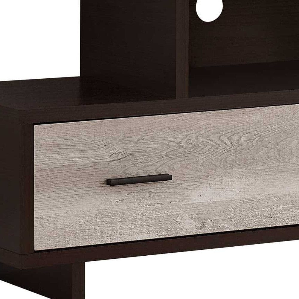 47" Wood Brown Cabinet Enclosed Storage TV Stand - Homeroots