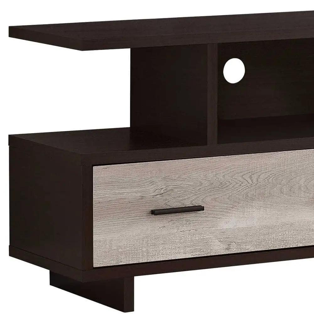 47" Wood Brown Cabinet Enclosed Storage TV Stand - Homeroots