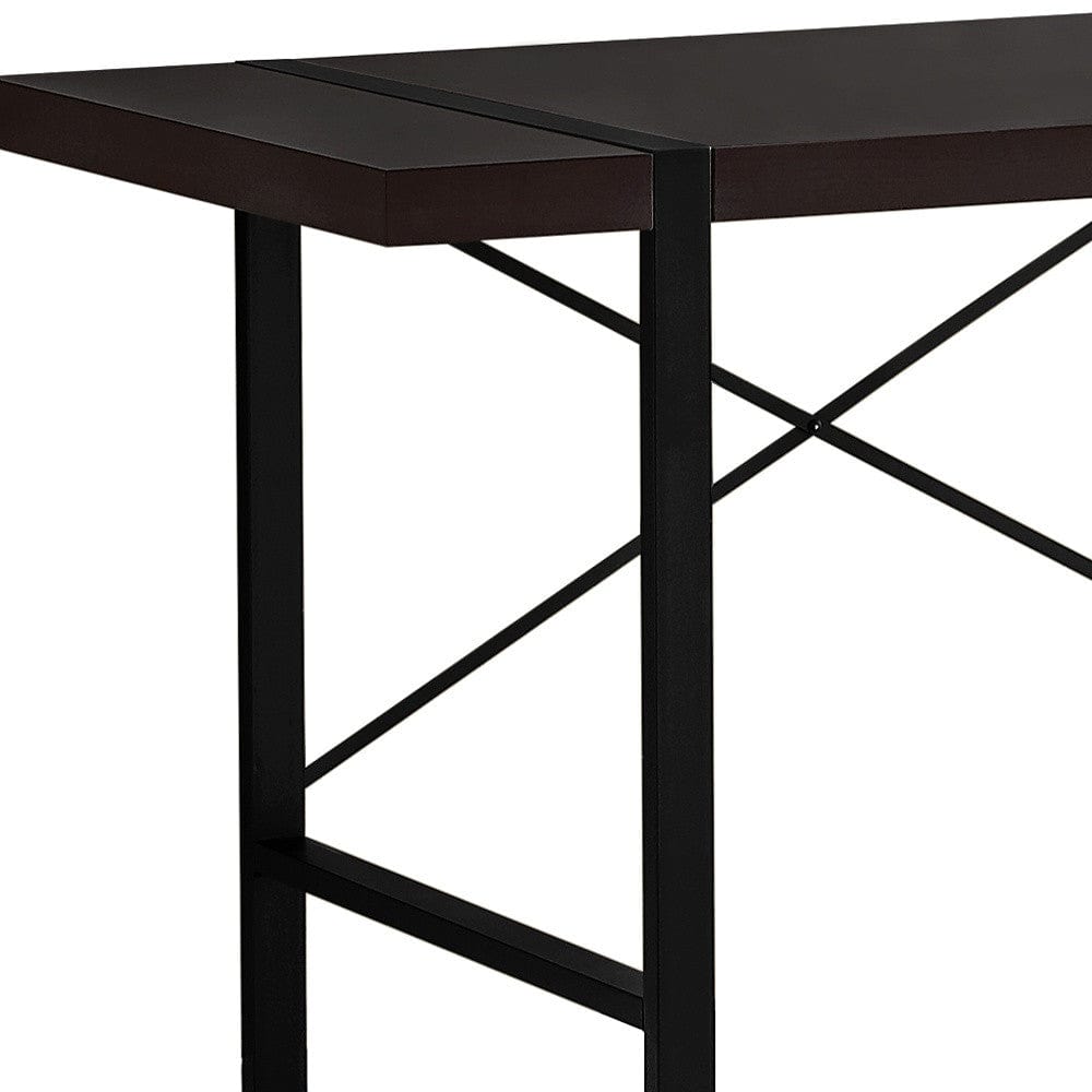 24" Dark Brown and Black Computer Desk - Homeroots - Flyclothing LLC