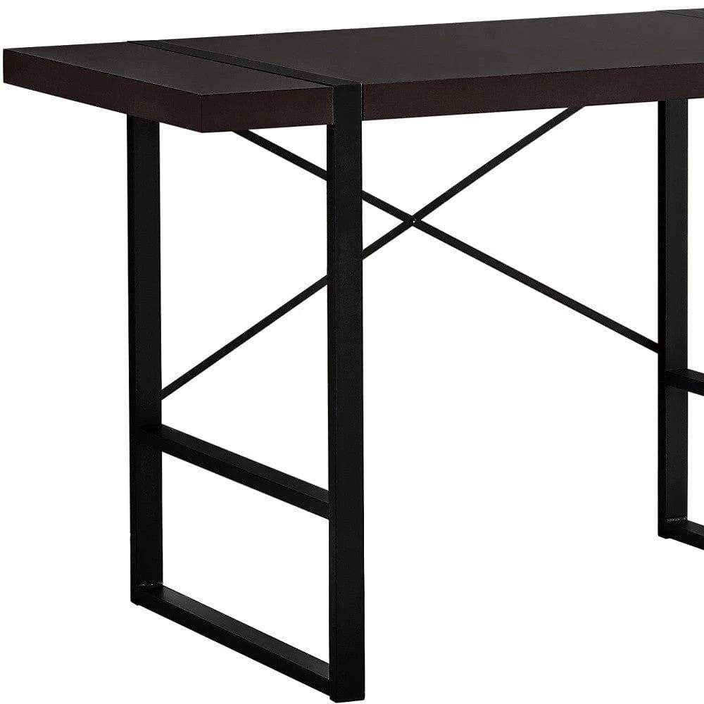 24" Dark Brown and Black Computer Desk - Homeroots - Flyclothing LLC