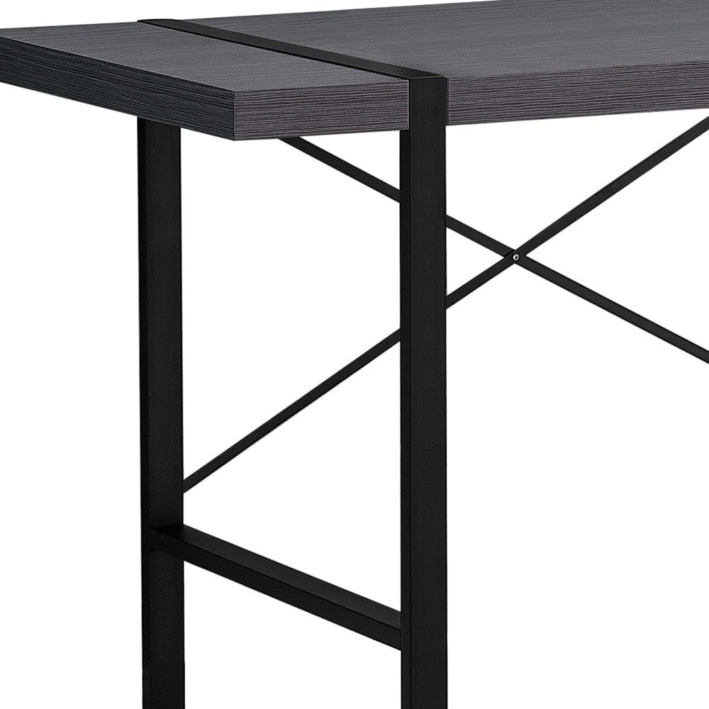 24" Gray and Black Computer Desk - Homeroots - Flyclothing LLC