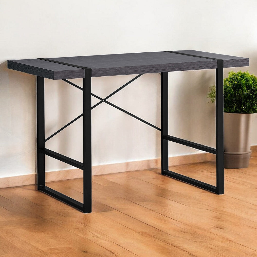 24" Gray and Black Computer Desk - Homeroots - Flyclothing LLC