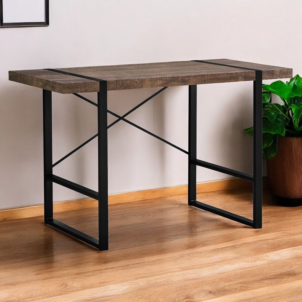24" Brown and Black Computer Desk - Homeroots - Flyclothing LLC