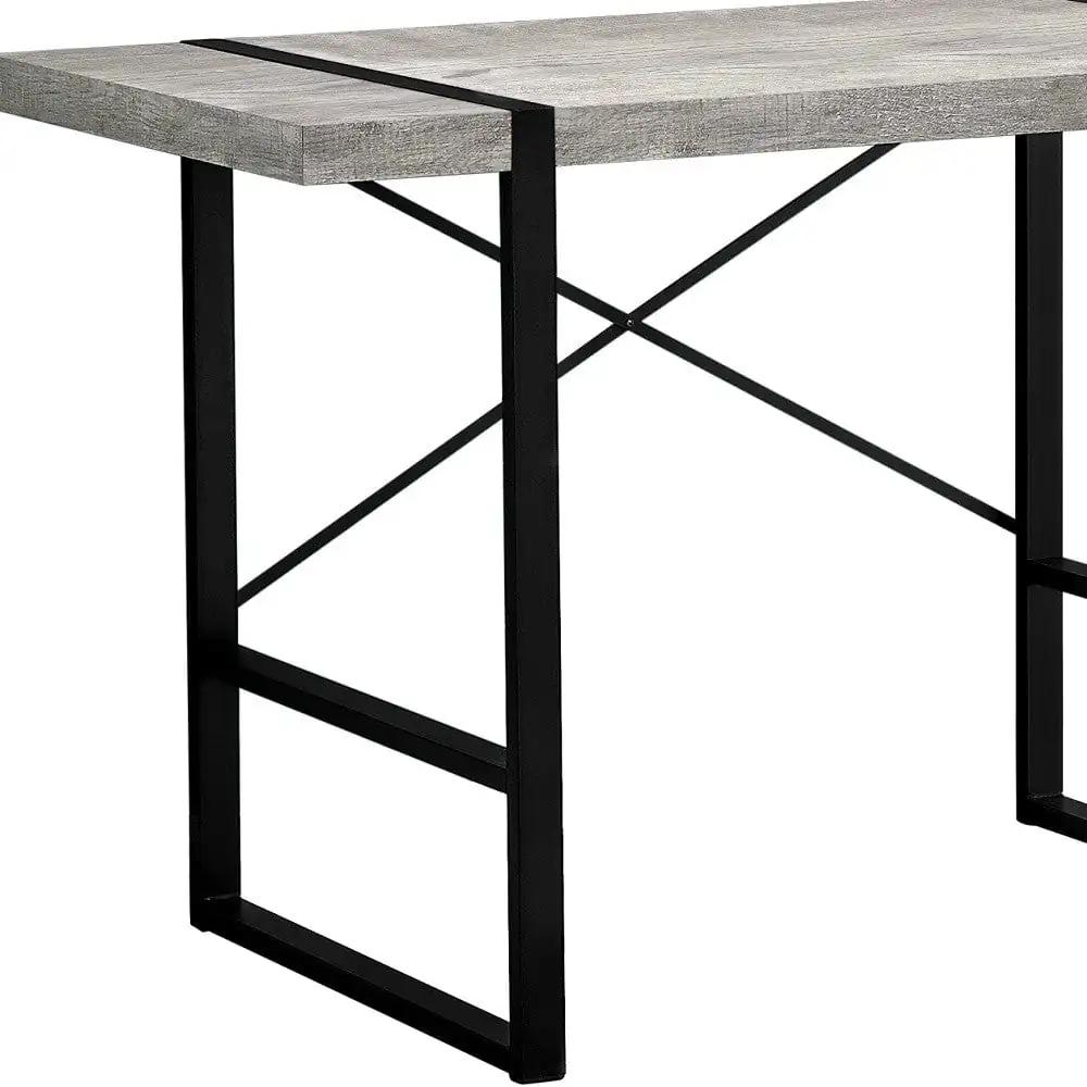 24" Gray and Black Computer Desk - Homeroots - Flyclothing LLC