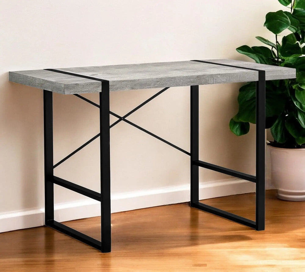 24" Gray and Black Computer Desk - Homeroots - Flyclothing LLC