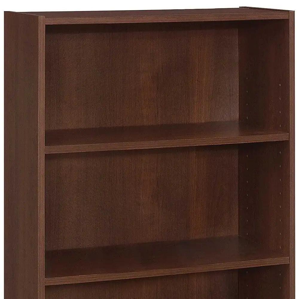 36" Brown Wood Adjustable Bookcase - Homeroots - Flyclothing LLC