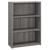 36" Gray Wood Adjustable Bookcase - Homeroots - Flyclothing LLC