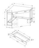 42" White and Silver Corner Computer Desk With Two Drawers - Homeroots - Flyclothing LLC