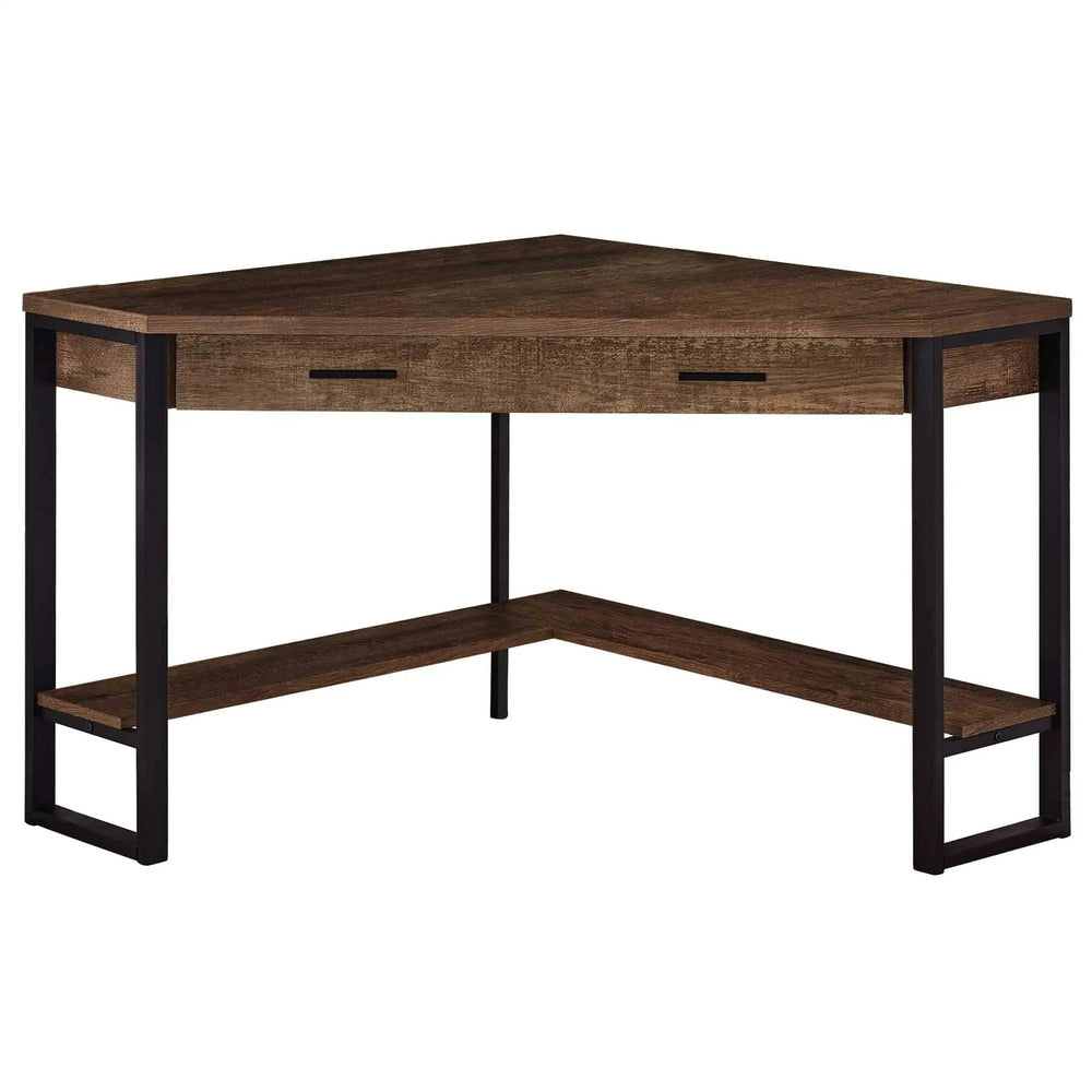 42" Brown and Black Corner Computer Desk - Homeroots - Flyclothing LLC