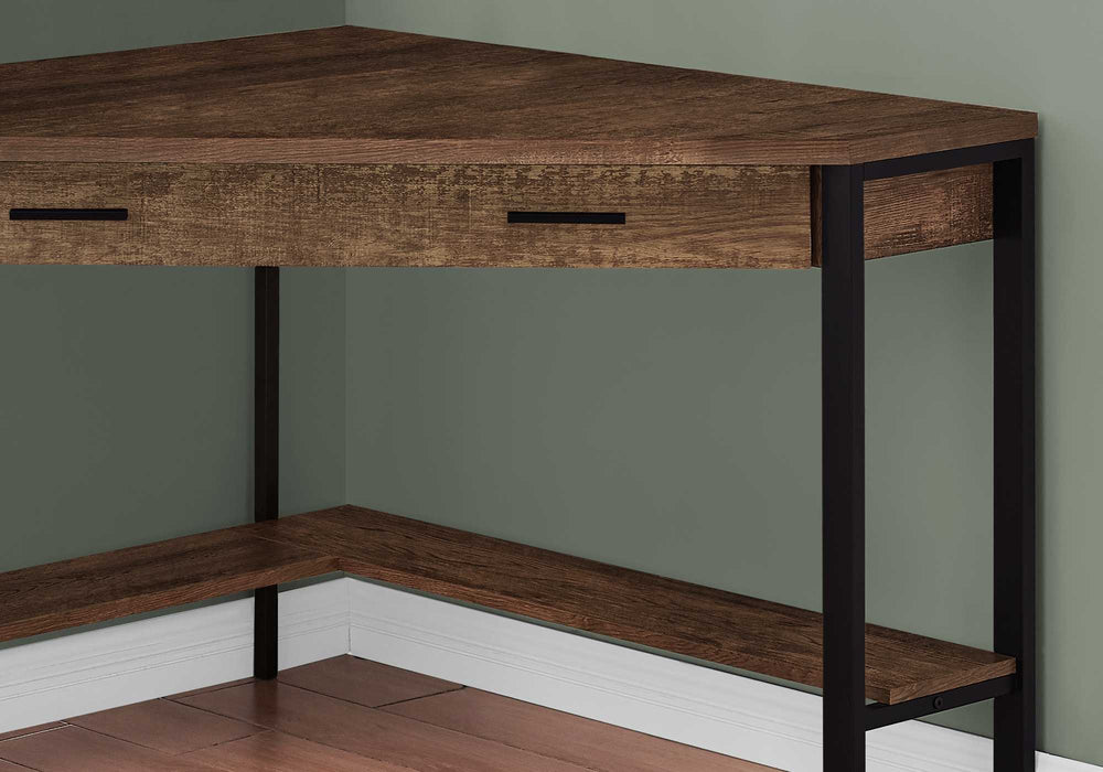 42" Brown and Black Corner Computer Desk - Homeroots - Flyclothing LLC