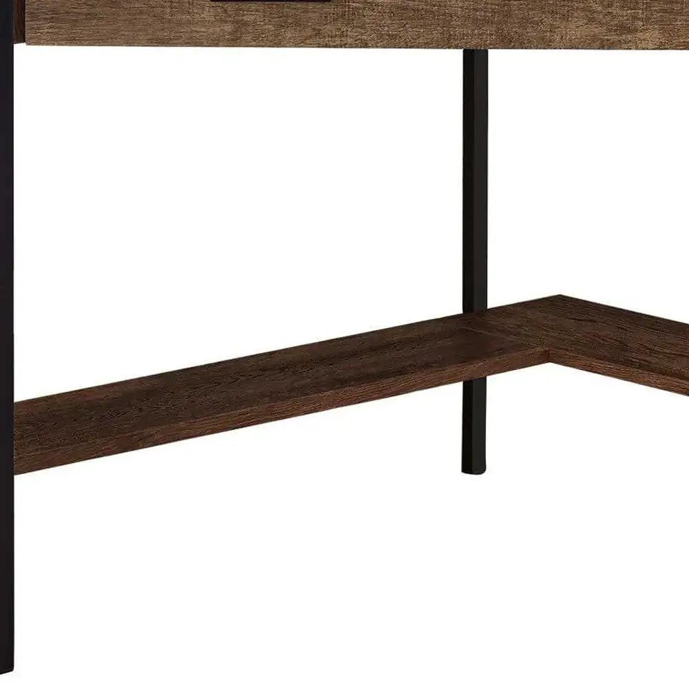 42" Brown and Black Corner Computer Desk - Homeroots - Flyclothing LLC
