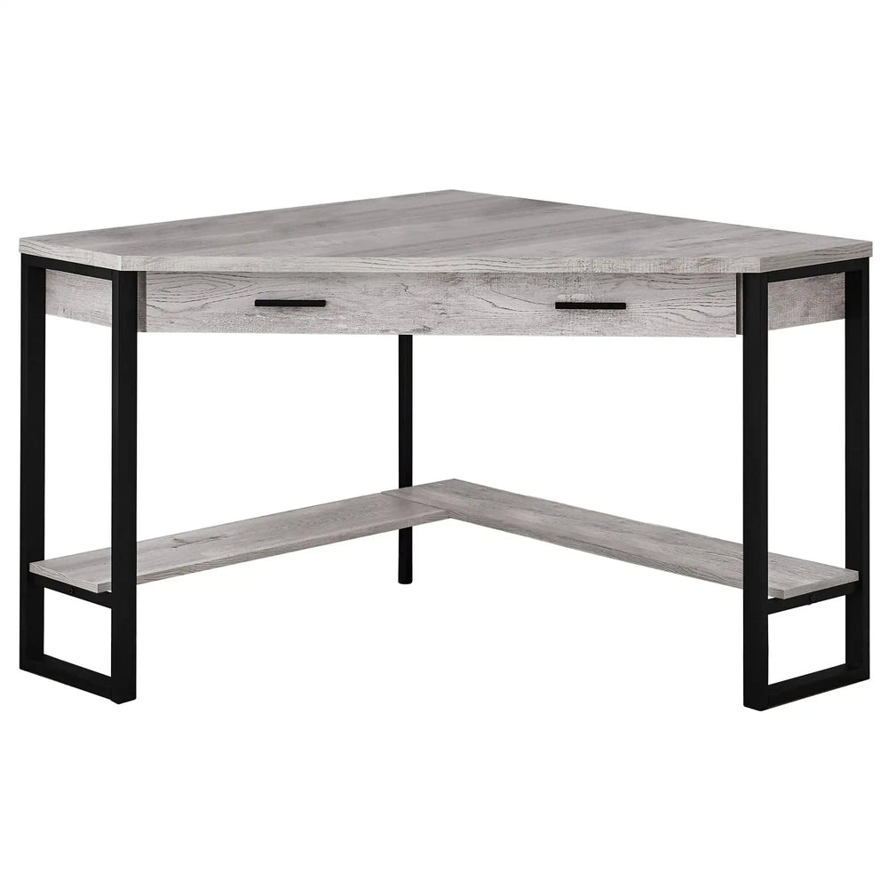 42" Gray and Black Corner Computer Desk - Homeroots - Flyclothing LLC