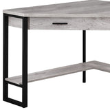 42" Gray and Black Corner Computer Desk - Homeroots - Flyclothing LLC