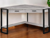 42" Gray and Black Corner Computer Desk - Homeroots - Flyclothing LLC