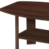 Set of Three 36" Dark Brown Coffee Table With Shelf - Homeroots - Flyclothing LLC