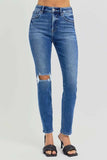 RISEN Full Size High Rise Ankle Skinny Knee Distressed Jeans - Trendsi - Flyclothing LLC