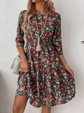 Frill Floral Round Neck Dress - Trendsi - Flyclothing LLC