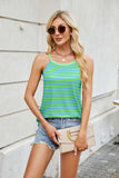 Contrast Striped Round Neck Cami - Trendsi - Flyclothing LLC