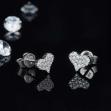 Moissanite 925 Sterling Silver Heart Stud Earrings - Trendsi - Flyclothing LLC