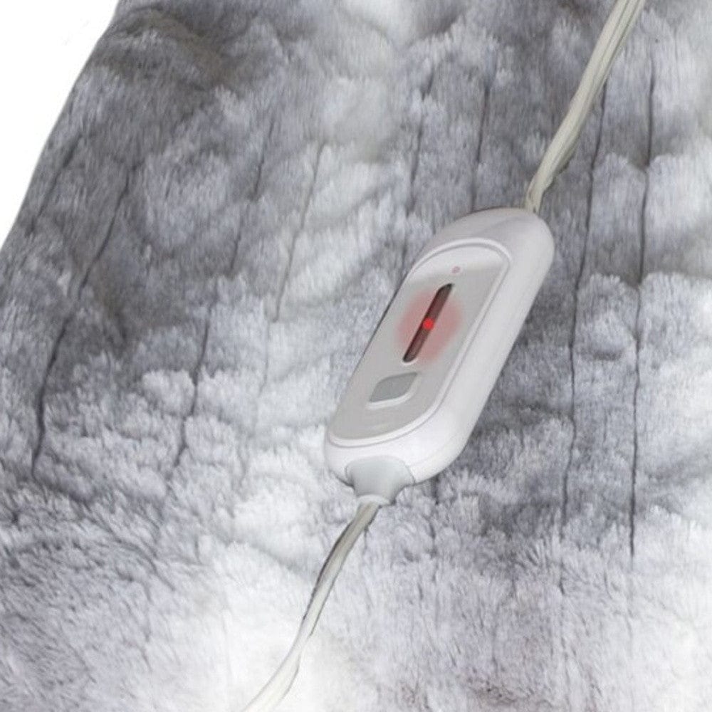 50" X 60" Grey And White Modern Contemporary Heated Throw Blankets - Homeroots - Flyclothing LLC