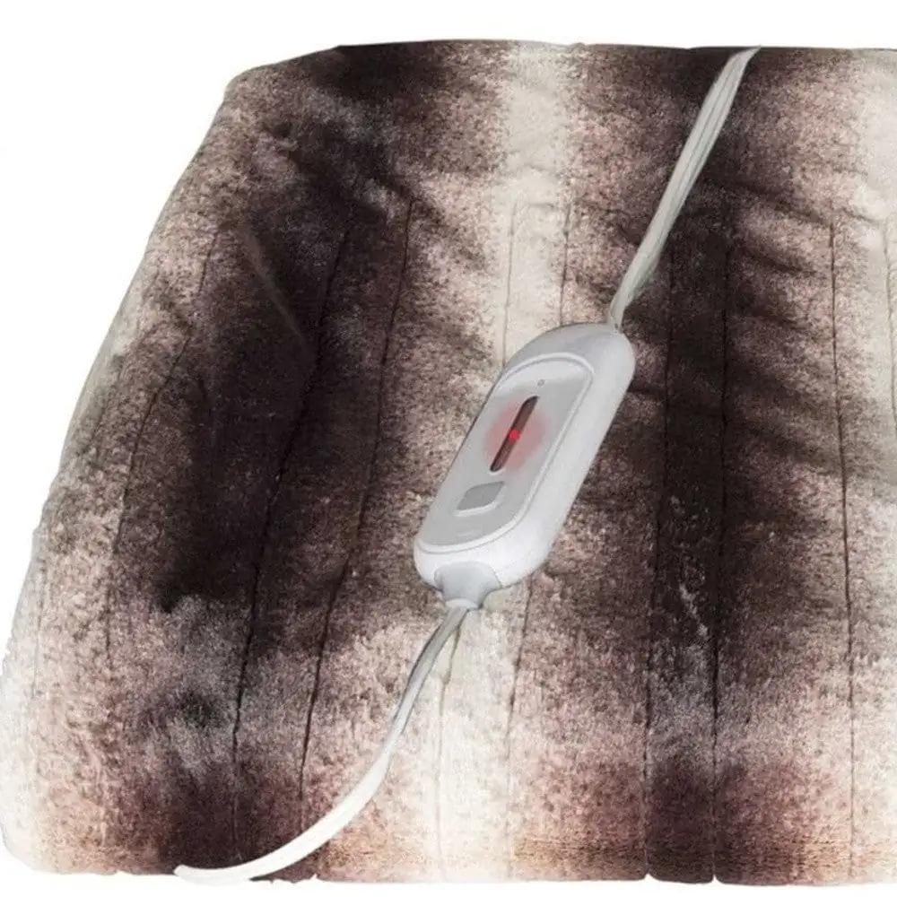 50" X 60" Brown And White Modern Contemporary Heated Throw Blankets - Homeroots - Flyclothing LLC