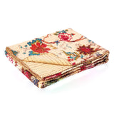 50" X 70" Yellow and Red Kantha Cotton Floral Throw Blanket with Embroidery - Homeroots - Flyclothing LLC