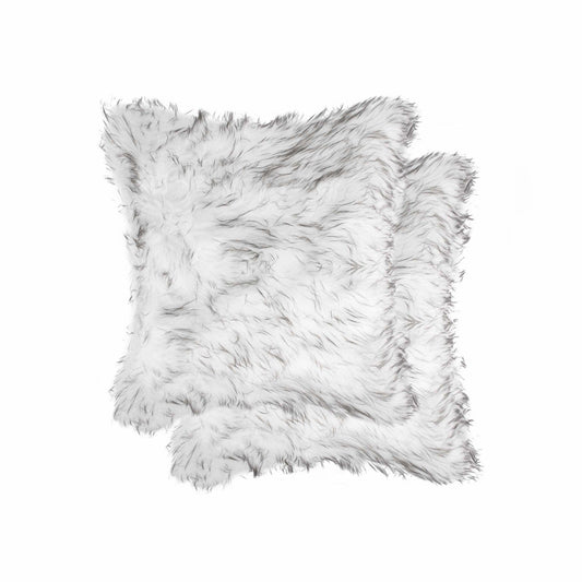 18" X 18" X 5" Gradient Gray Faux Fur  2Pack Pillow - Homeroots