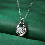 2 Carat Moissanite 925 Sterling Silver Pendant Necklace - Trendsi - Flyclothing LLC